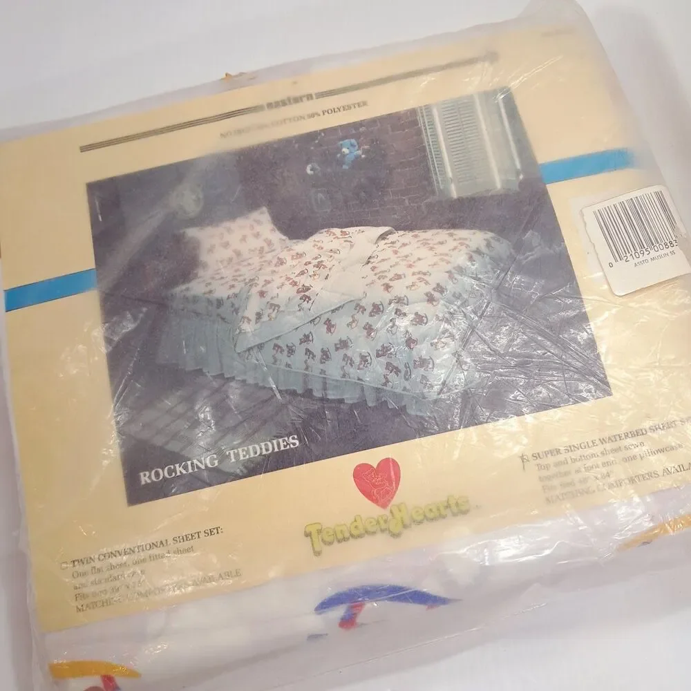 Eastern Waterbed Sheet Rocking Teddies teddy bears Tender Hearts Super Single